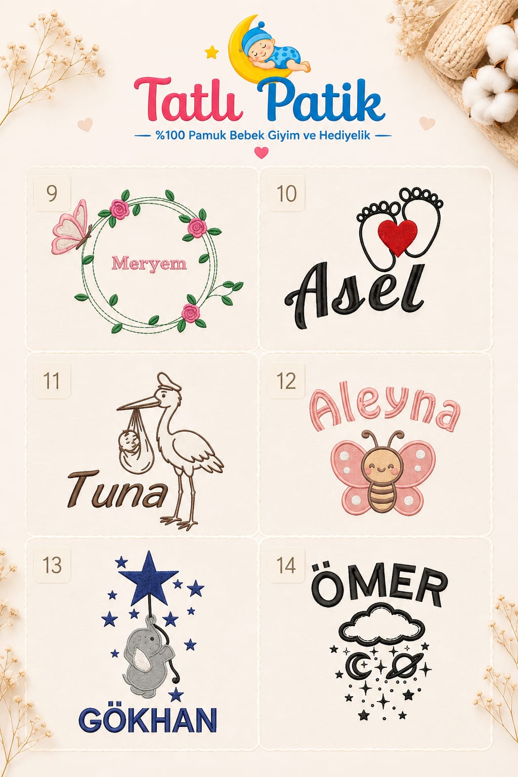 Kişiye Özel Hastahane Çıkışı 9'lu Müslin Set