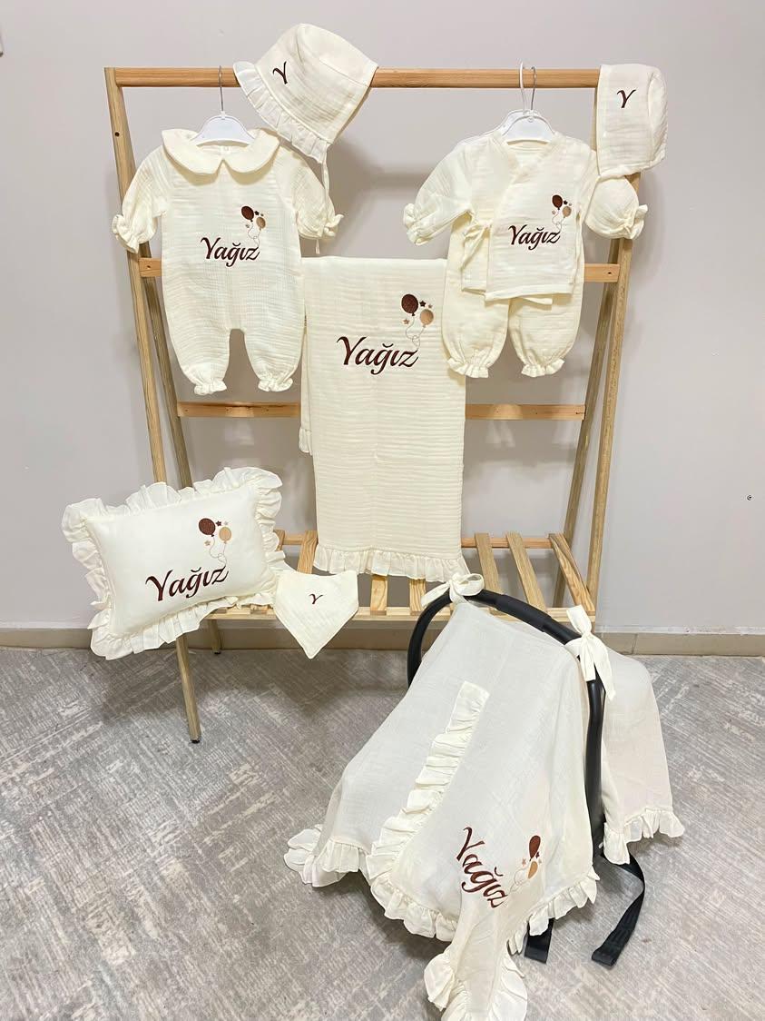 Kişiye Özel Hastahane Çıkışı 9'lu Müslin Set